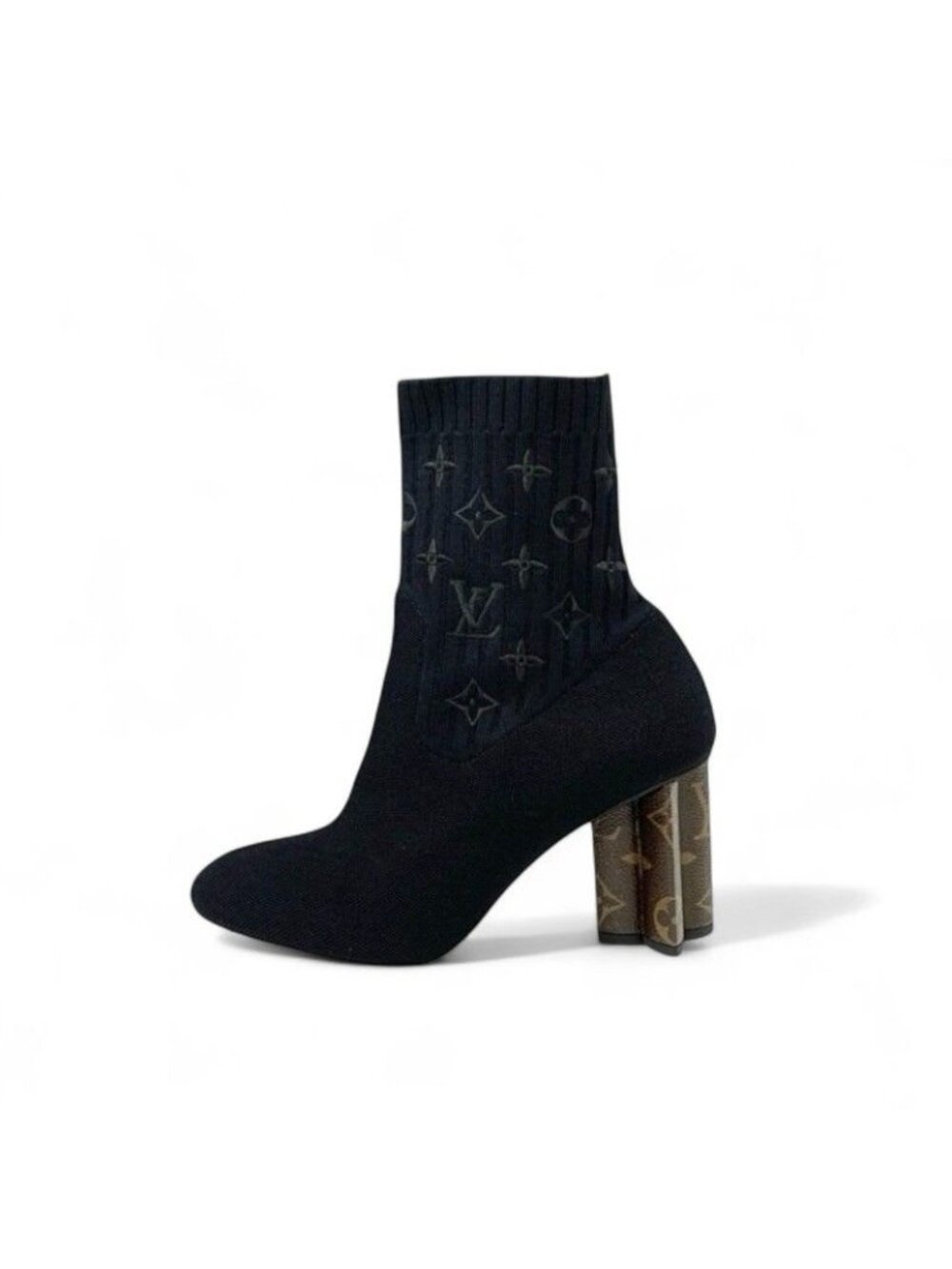 Louis Vuitton Silhouette Line Monogram Boots Short Shoes Fabric Leather - Picture 3 of 9